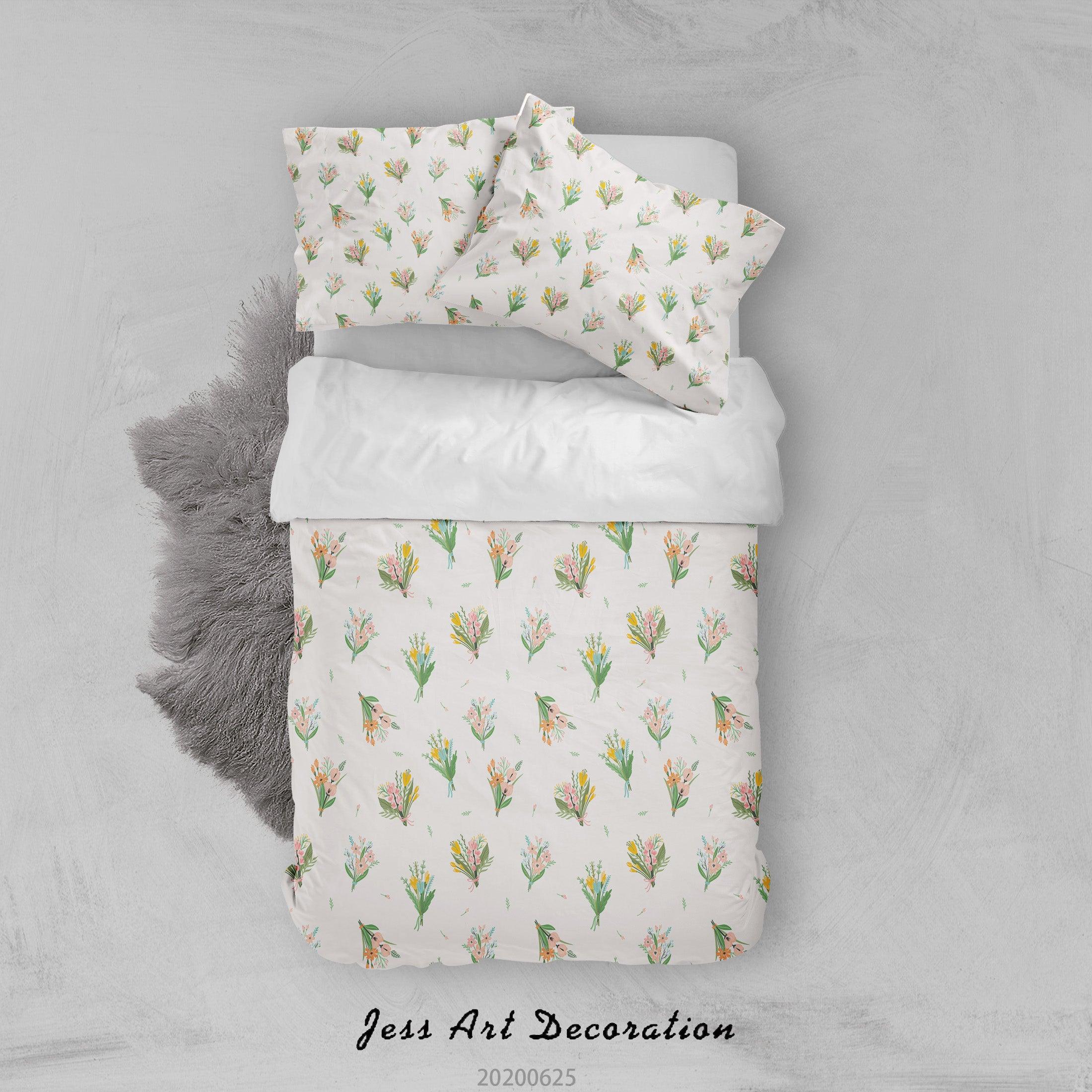 3D White Floral Quilt Cover Set Bedding Set Duvet Cover Pillowcases SF127- Jess Art Decoration