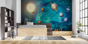 3D Blue Space Planet Orbit Wall Mural Wallpaper GD 2784- Jess Art Decoration