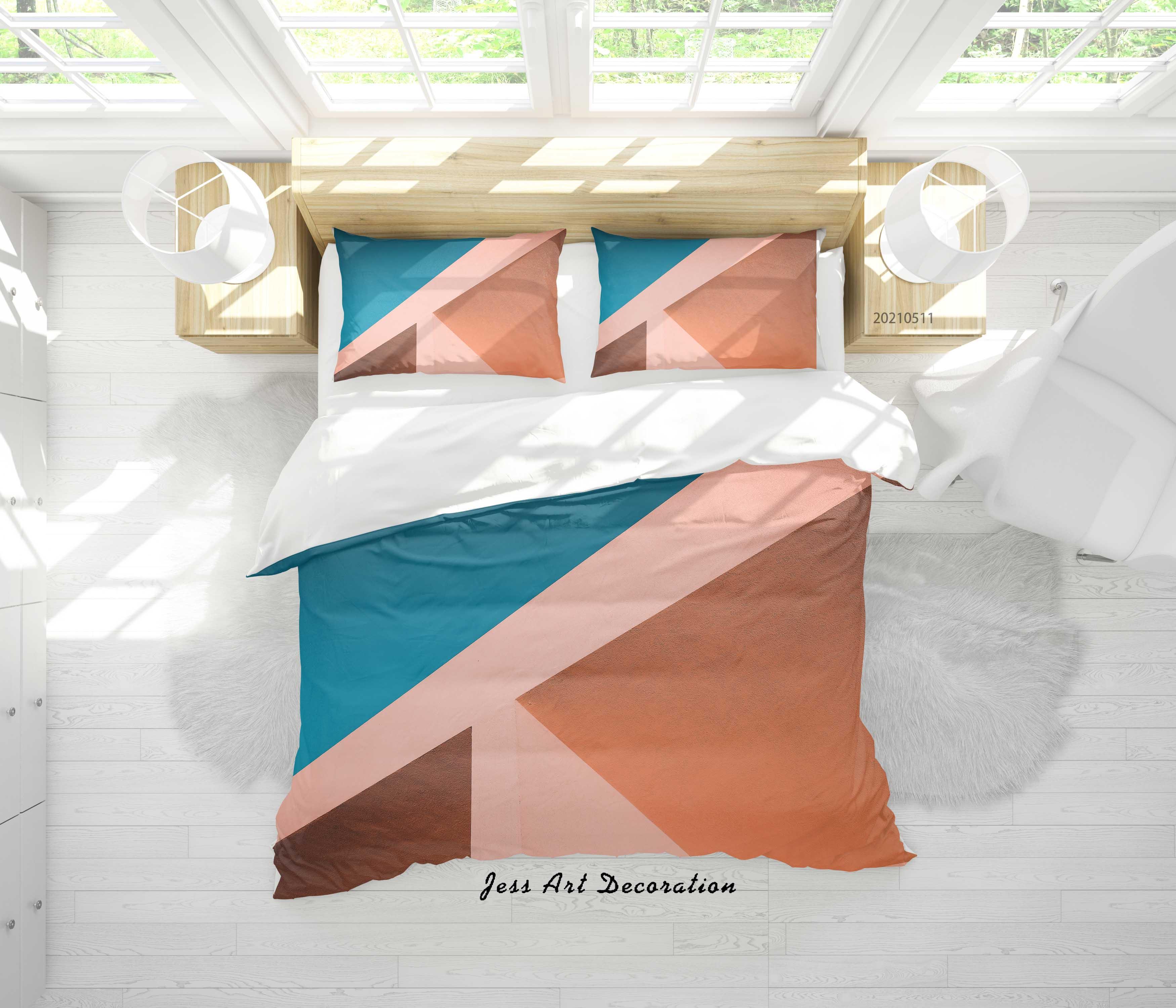 3D Abstract Geometric Pattern Quilt Cover Set Bedding Set Duvet Cover Pillowcases 2- Jess Art Decoration