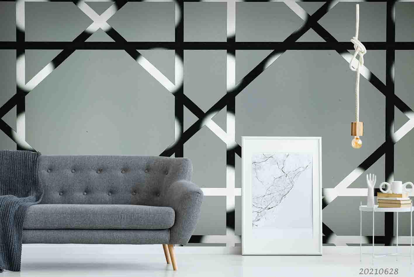 3D Black White Line Window Texture Wall Mural Wallpaper LQH 180- Jess Art Decoration