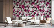 3D Vintage Baroque Art Blooming Flowers White Background Wall Mural Wallpaper GD 3663- Jess Art Decoration
