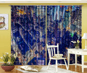 3D Aerial View City Building Street Light Curtains and Drapes GD 4278- Jess Art Decoration