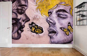3D Abstract Character Butterfly Graffiti Wall Mural Wallpaper LQH 97- Jess Art Decoration