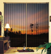 3D Woods Coconut Tree Sunrise Scenery Curtains and Drapes GD 2016- Jess Art Decoration
