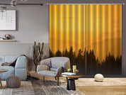 3D Woods Yellow Sky Misty Curtains and Drapes GD 2481- Jess Art Decoration