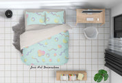 3D Green Love Space Quilt Cover Set Bedding Set Duvet Cover Pillowcases 27- Jess Art Decoration