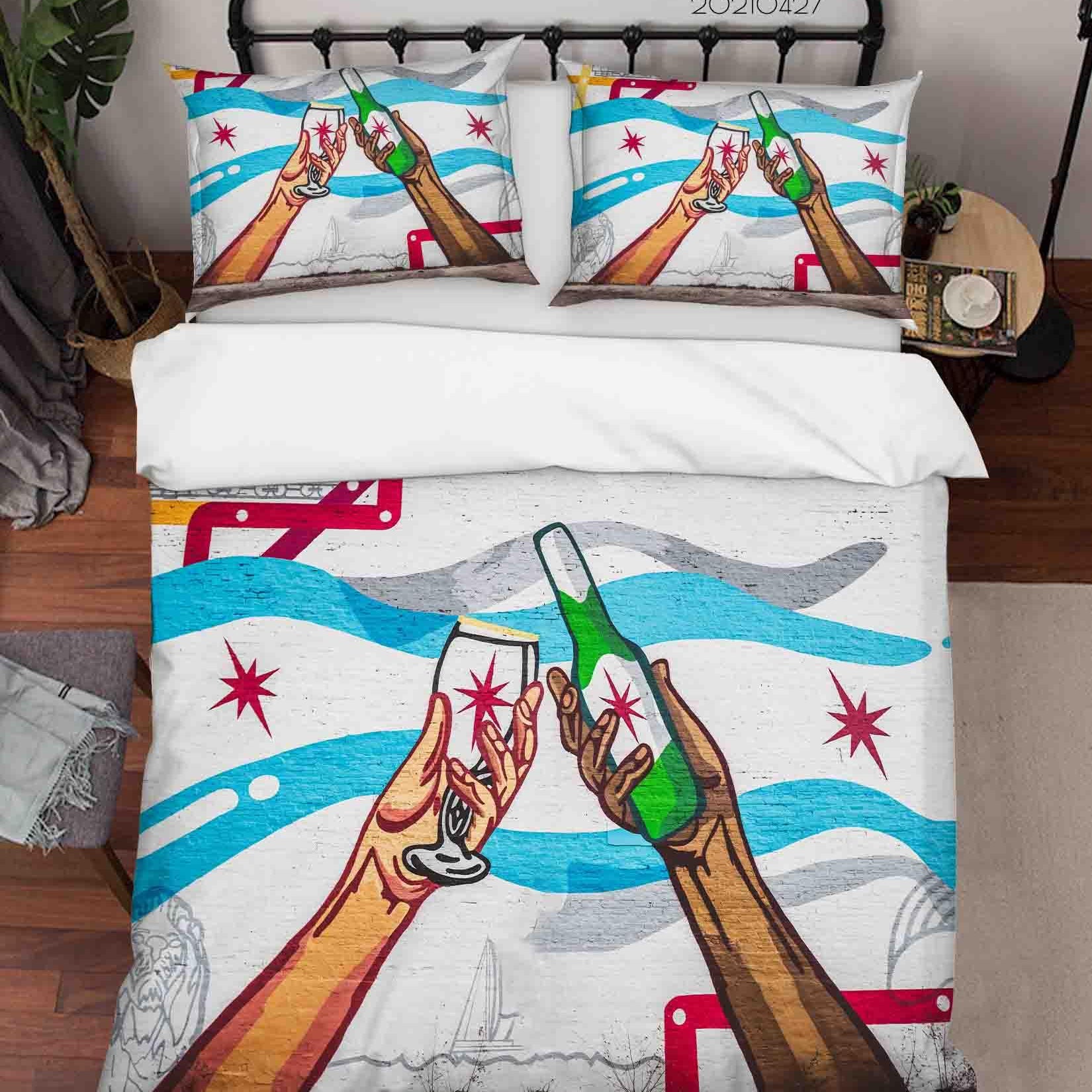 3D Abstract Artist Works Graffiti Quilt Cover Set Bedding Set Duvet Cover Pillowcases 91- Jess Art Decoration