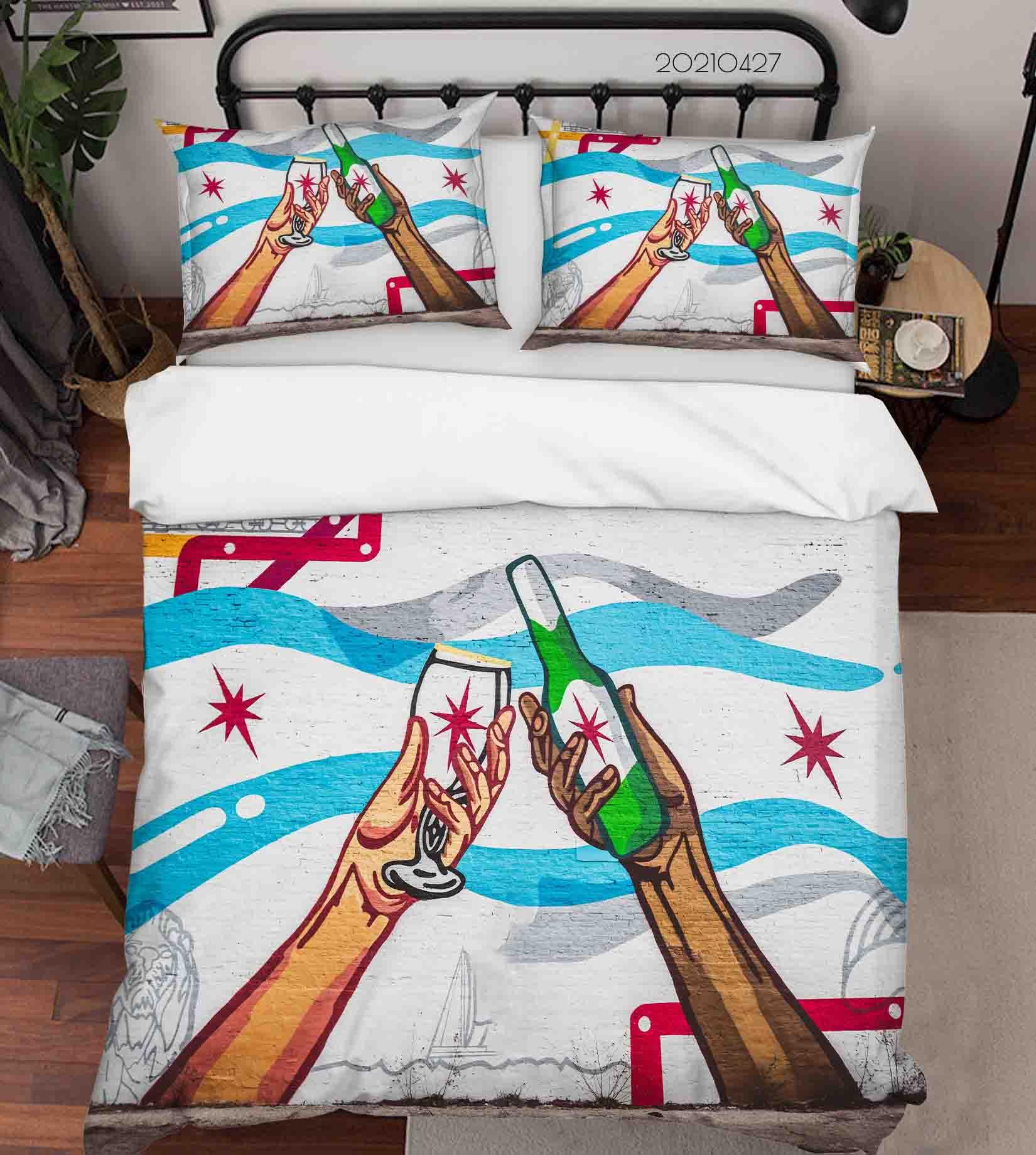 3D Abstract Artist Works Graffiti Quilt Cover Set Bedding Set Duvet Cover Pillowcases 91- Jess Art Decoration