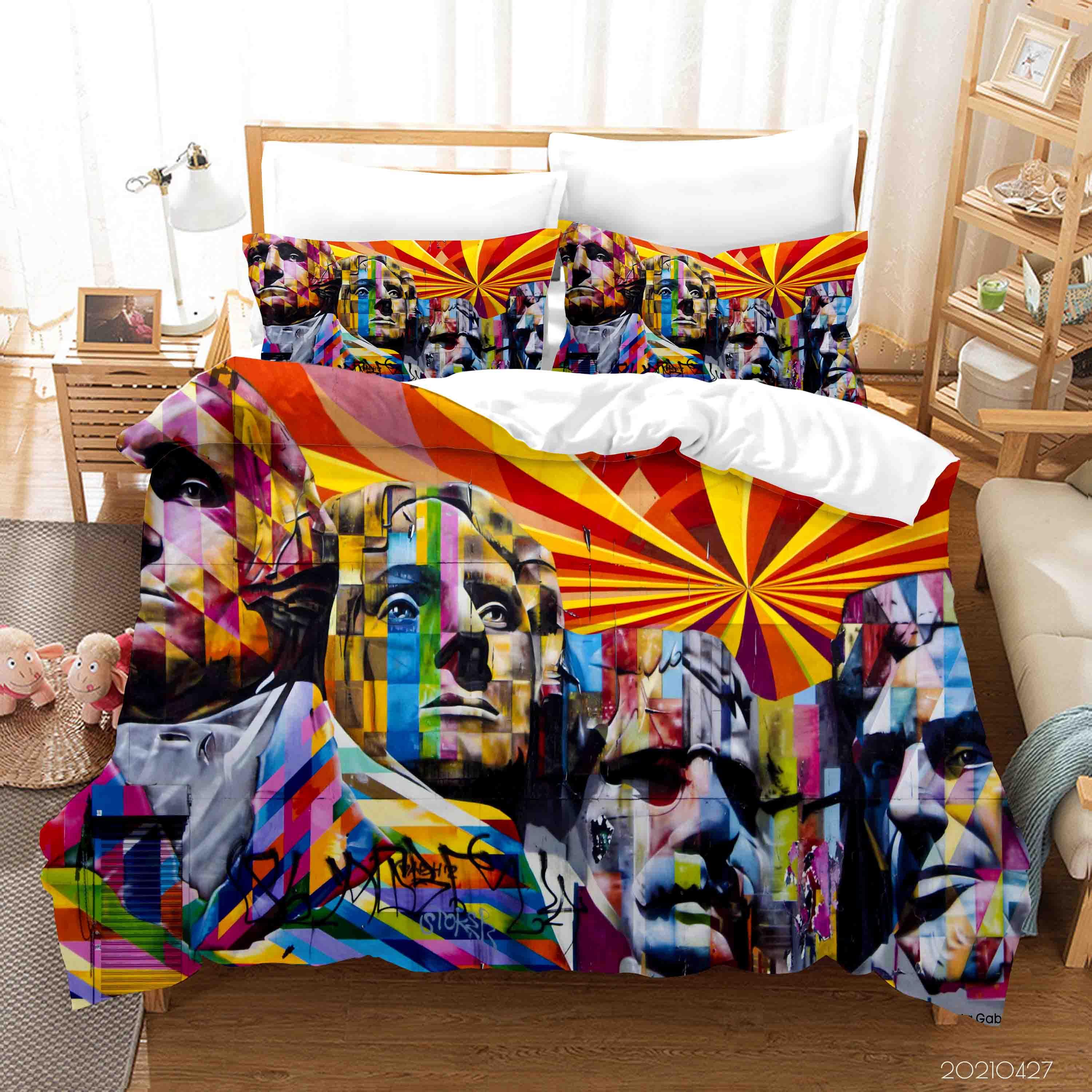 3D Abstract Art Graffiti Quilt Cover Set Bedding Set Duvet Cover Pillowcases 47- Jess Art Decoration