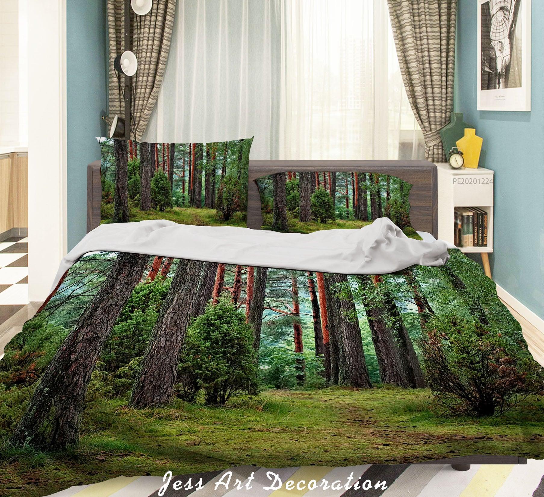 3D Green Forest Landscape Quilt Cover Set Bedding Set Duvet Cover Pillowcases 151 LQH- Jess Art Decoration
