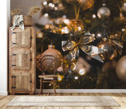 3D Beautiful String Lights Hanging Christmas Tree Wall Mural Wallpaper GD 2111- Jess Art Decoration