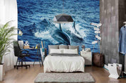 3D  Sea  Dolphin Wall Mural Wallpaper SWW439- Jess Art Decoration