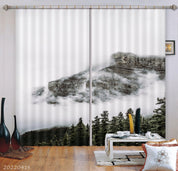 3D Landscape Mountain Rock Cloud Fog Woods Curtains and Drapes GD 4447- Jess Art Decoration