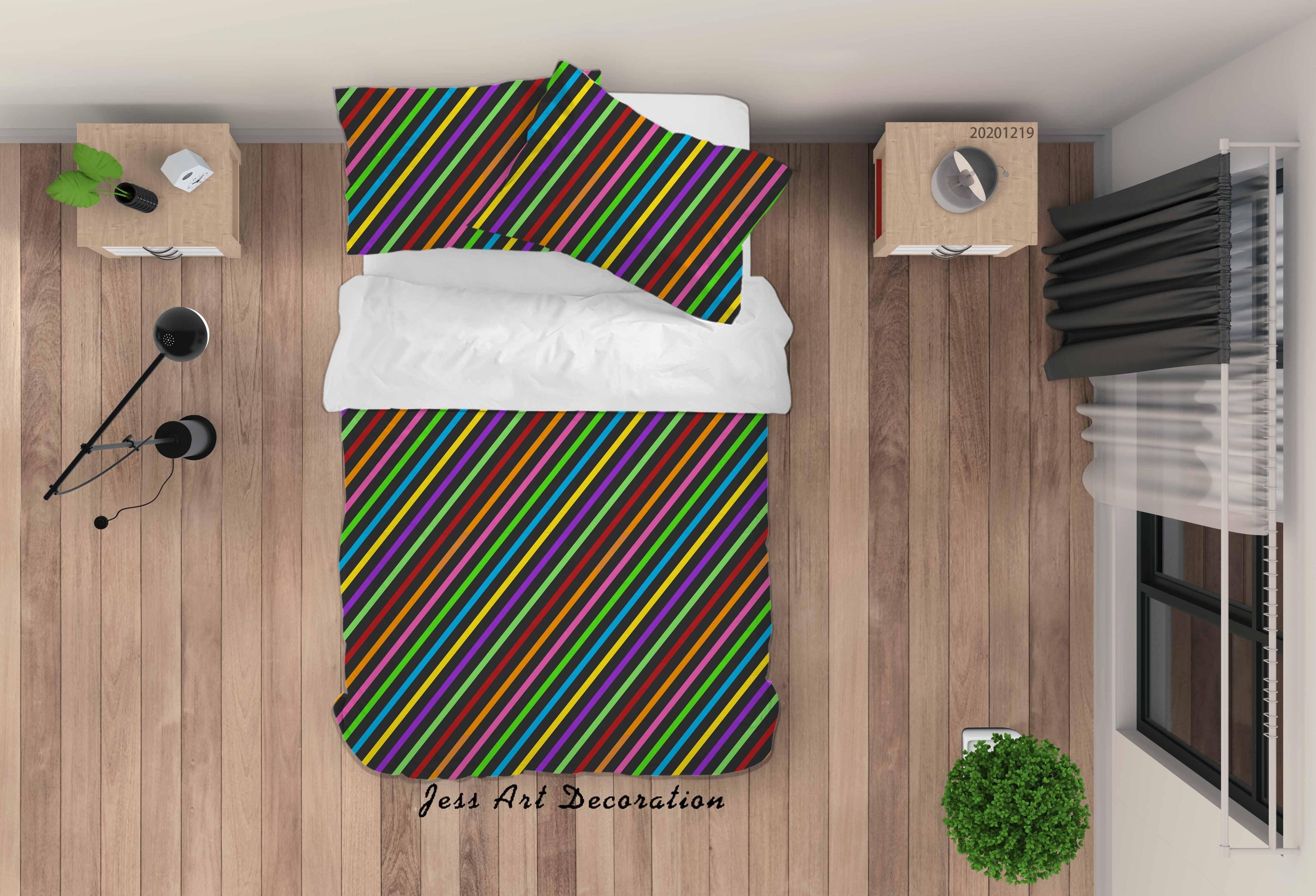 3D Abstract Colorful Geometric Pattern Quilt Cover Set Bedding Set Duvet Cover Pillowcases 35- Jess Art Decoration