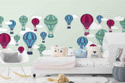 3D Hand Drawn Hot Air Balloons Cloud Wall Mural Wallpaper WJ 6798- Jess Art Decoration