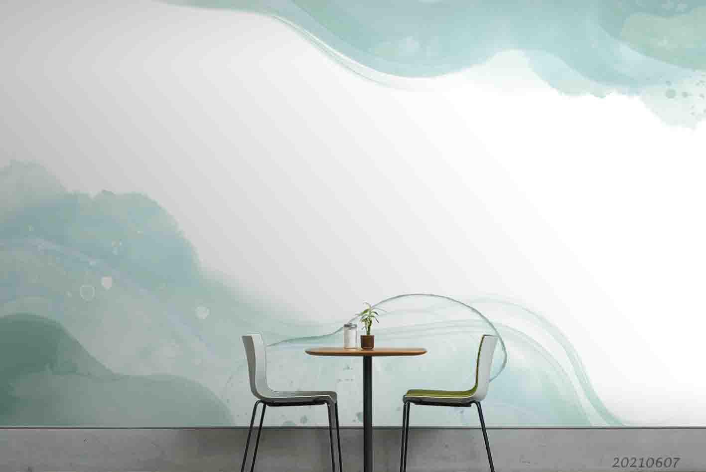 3D  Abstract Gouache Blue Sky Wall Mural Wallpaper SWW1044- Jess Art Decoration