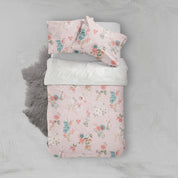 3D Pink Background Floral Quilt Cover Set Bedding Set Pillowcases 58- Jess Art Decoration