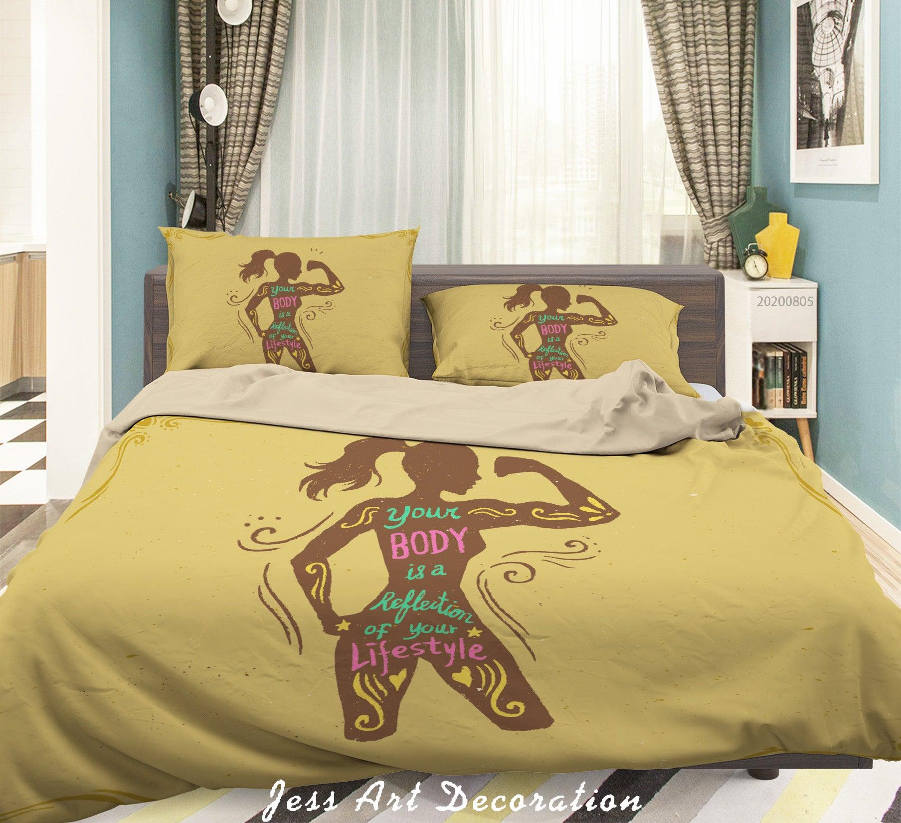 3D Girl's Lifestyle Body Fitness Quilt Cover Set Bedding Set Duvet Cover Pillowcases LXL 79- Jess Art Decoration