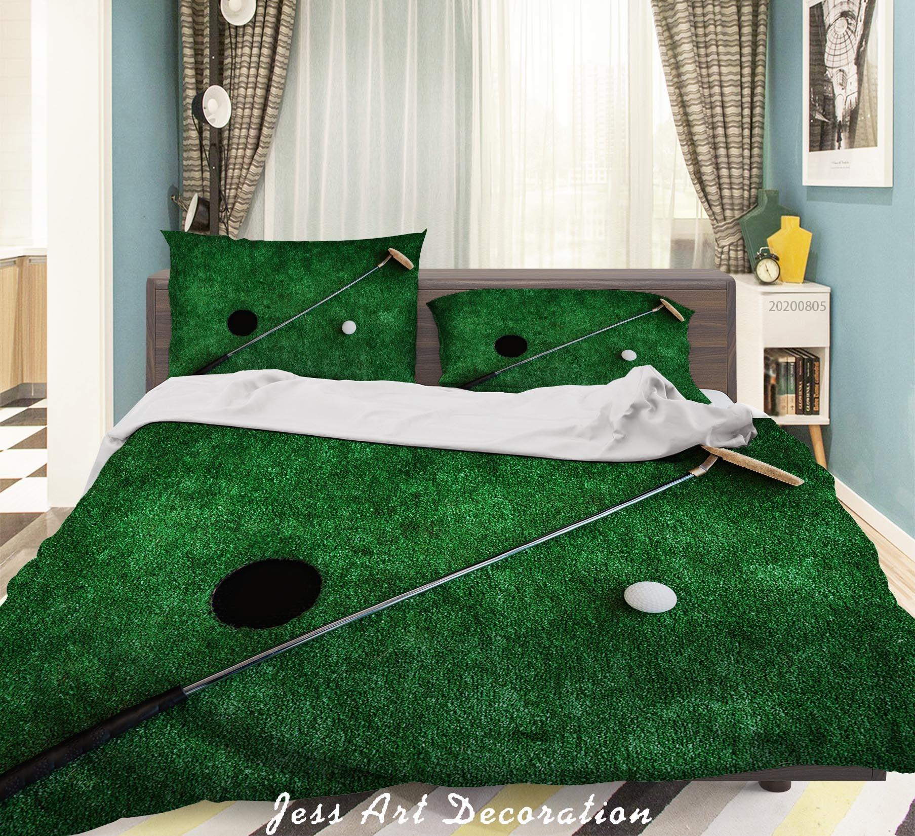 3D Golf Course Quilt Cover Set Bedding Set Duvet Cover Pillowcases LXL 304- Jess Art Decoration