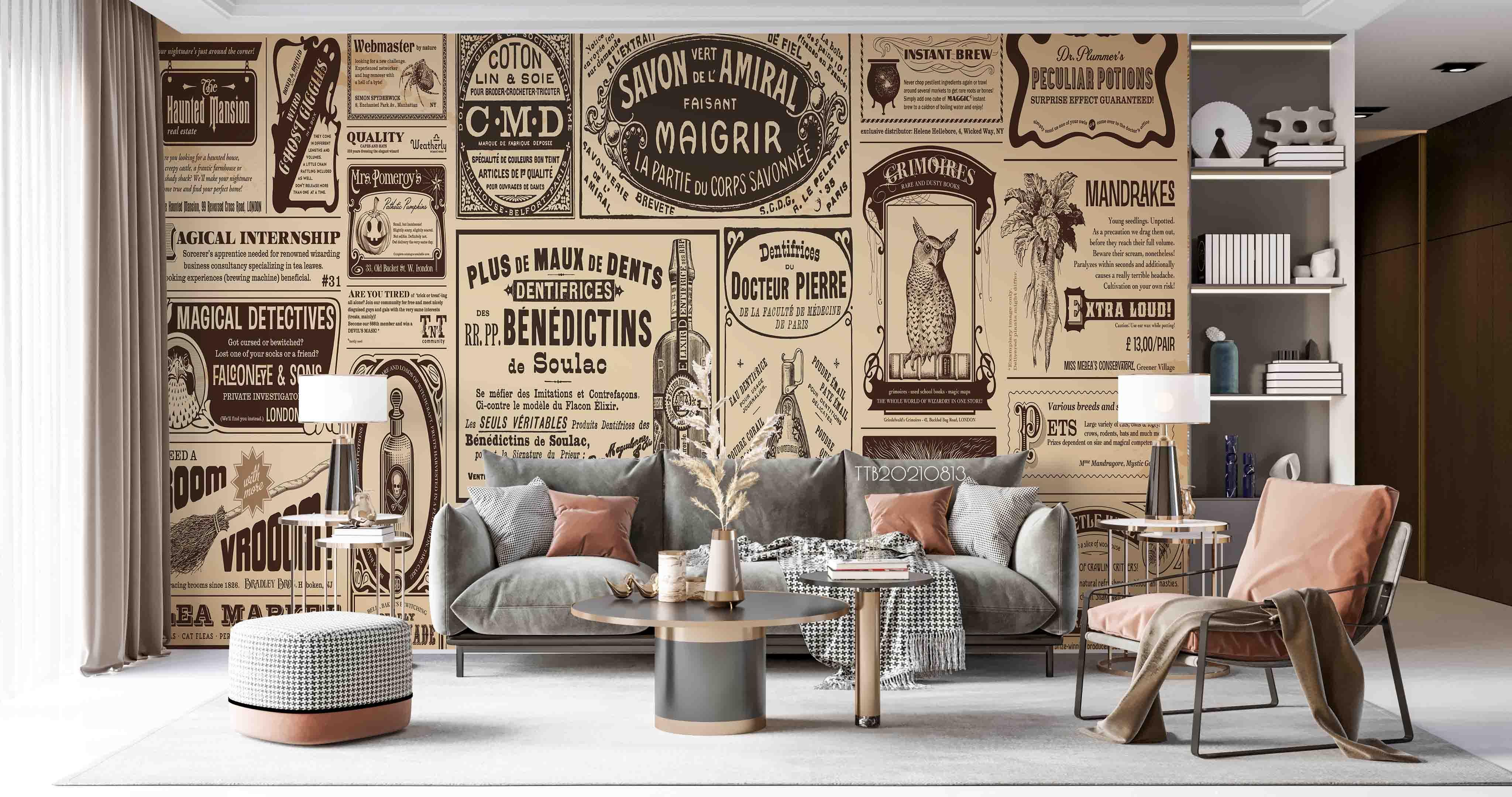 3D Old Retro Newspaper Magazine Wall Mural Wallpaper SWW5088- Jess Art Decoration