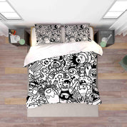 3D Abstract Gray Monster Graffiti Quilt Cover Set Bedding Set Duvet Cover Pillowcases 10- Jess Art Decoration