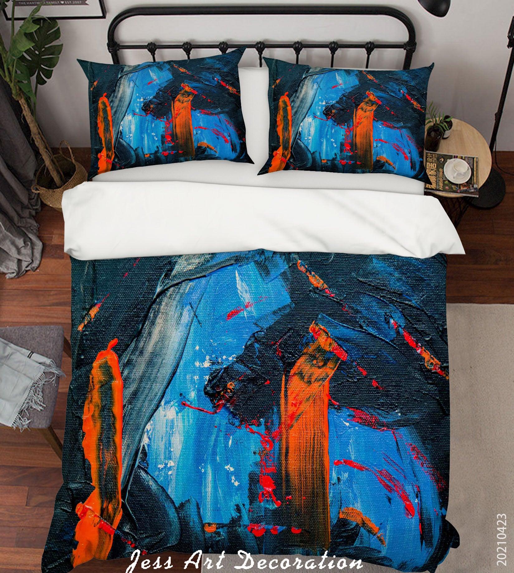 3D Abstract Color Graffiti Quilt Cover Set Bedding Set Duvet Cover Pillowcases 133- Jess Art Decoration