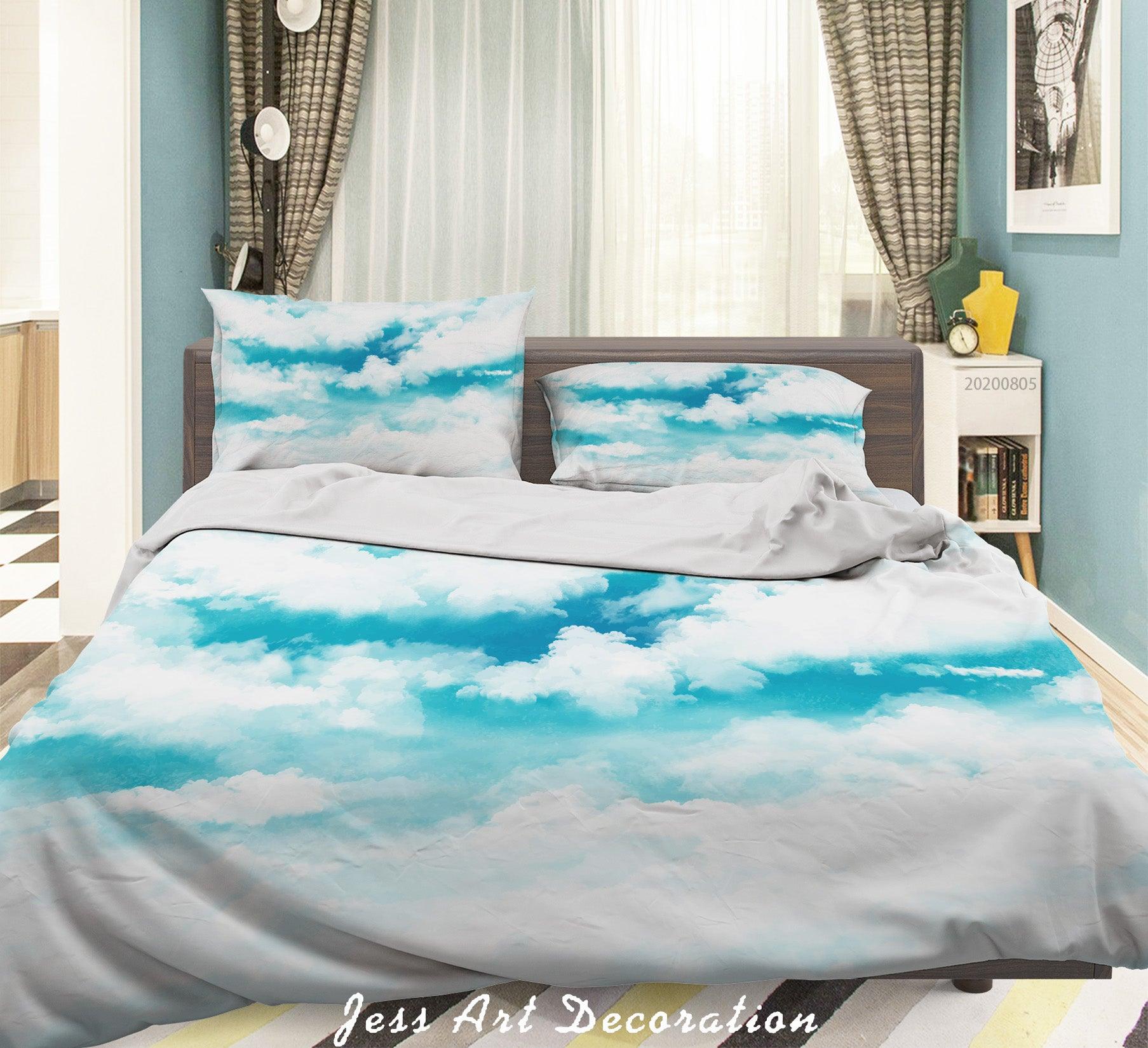 3D Blue Sky Cloud Quilt Cover Set Bedding Set Duvet Cover Pillowcases LXL 7- Jess Art Decoration