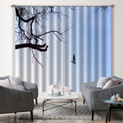 3D Branch Bird Blue Sky Scenery Curtains and Drapes GD 2565- Jess Art Decoration