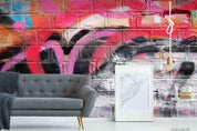 3D Street Color Graffiti Wall Mural Wallpaper LQH 6- Jess Art Decoration