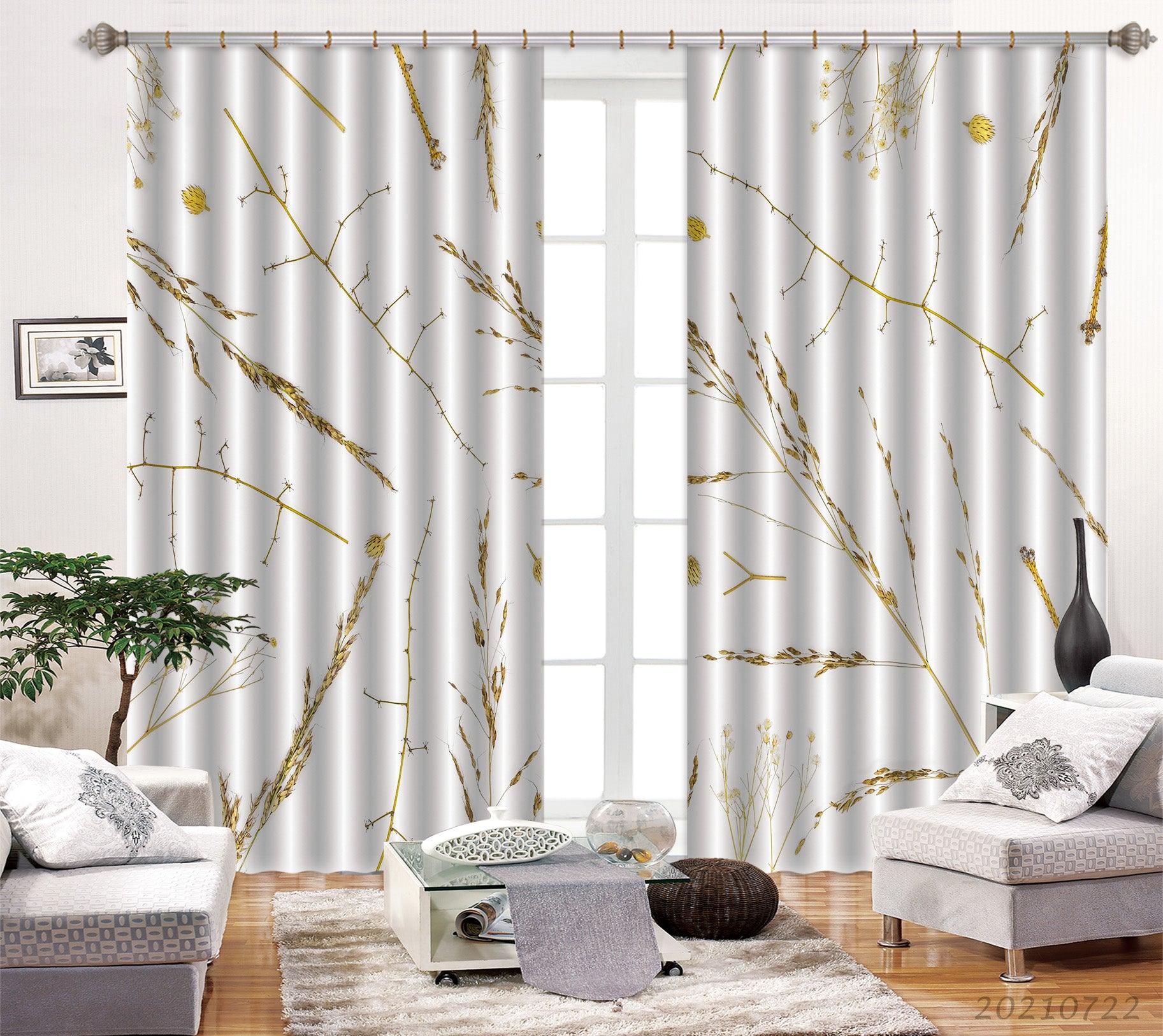 3D Abstract Leaf Texture Pattern Curtains and Drapes LQH 296- Jess Art Decoration