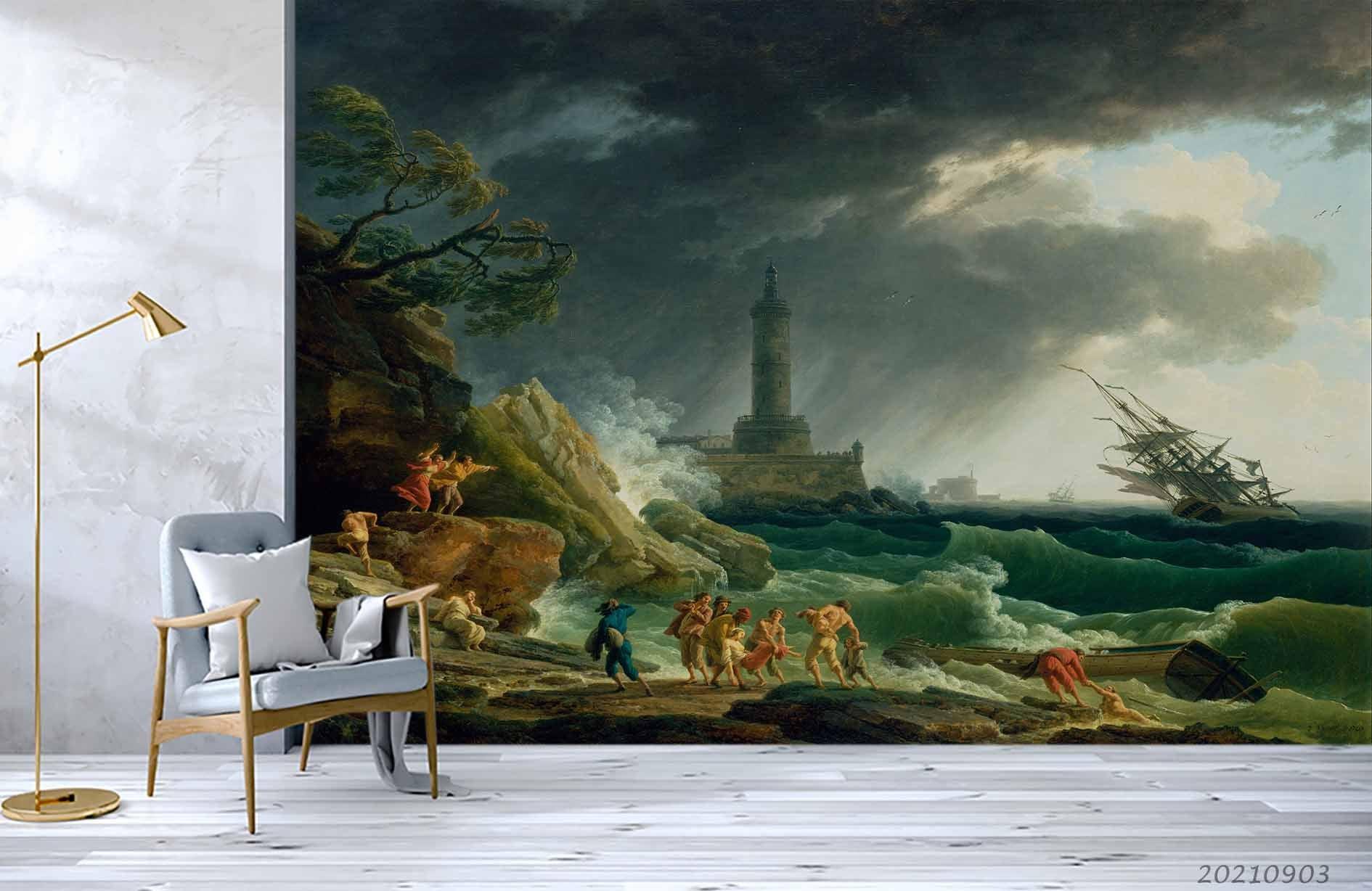 3D Landscape Oil Painting Wall Mural Wallpaper LQH 106- Jess Art Decoration