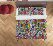 3D Abstract Color Monster Graffiti Quilt Cover Set Bedding Set Duvet Cover Pillowcases 28- Jess Art Decoration