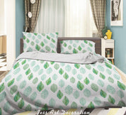 3D Green Leaves Pattern Quilt Cover Set Bedding Set Duvet Cover Pillowcases WJ 1417- Jess Art Decoration