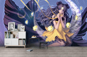 3D Moon Anime Girl moon anime girl fantasy mural wall mural wallpaper for bedroom - view 3