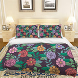 3D Vintage Floral Plant Leaves Quilt Cover Set Bedding Set Duvet Cover Pillowcases LXL- Jess Art Decoration