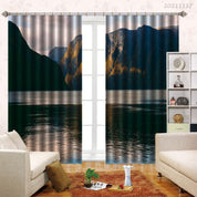 3D Mountain Forest River Nature Landscape Curtains and Drapes LQH 9- Jess Art Decoration
