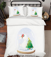 3D White Cartoon Rabbit Crystal Ball Quilt Cover Set Bedding Set Duvet Cover Pillowcases SF85- Jess Art Decoration