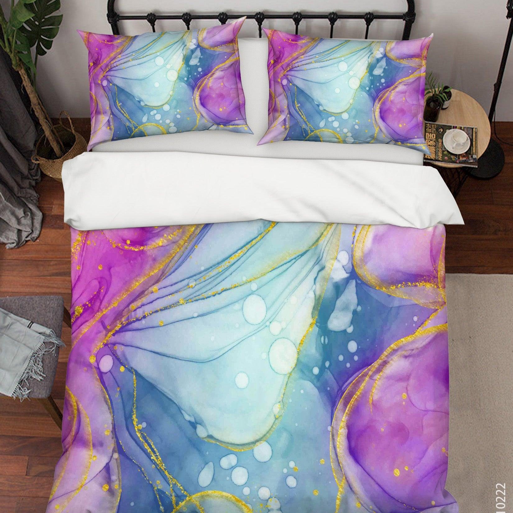 3D Watercolor Color Marble Quilt Cover Set Bedding Set Duvet Cover Pillowcases 171- Jess Art Decoration