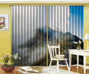 3D Mountain Peak White Fog Clouds Curtains and Drapes GD 1547- Jess Art Decoration