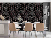 3D Abstract Geometric Cube Black Pattern Wall Mural Wallpaper GD 459- Jess Art Decoration