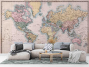 3D Colourful World Map Wall Mural Wallpaper WJ 6677- Jess Art Decoration