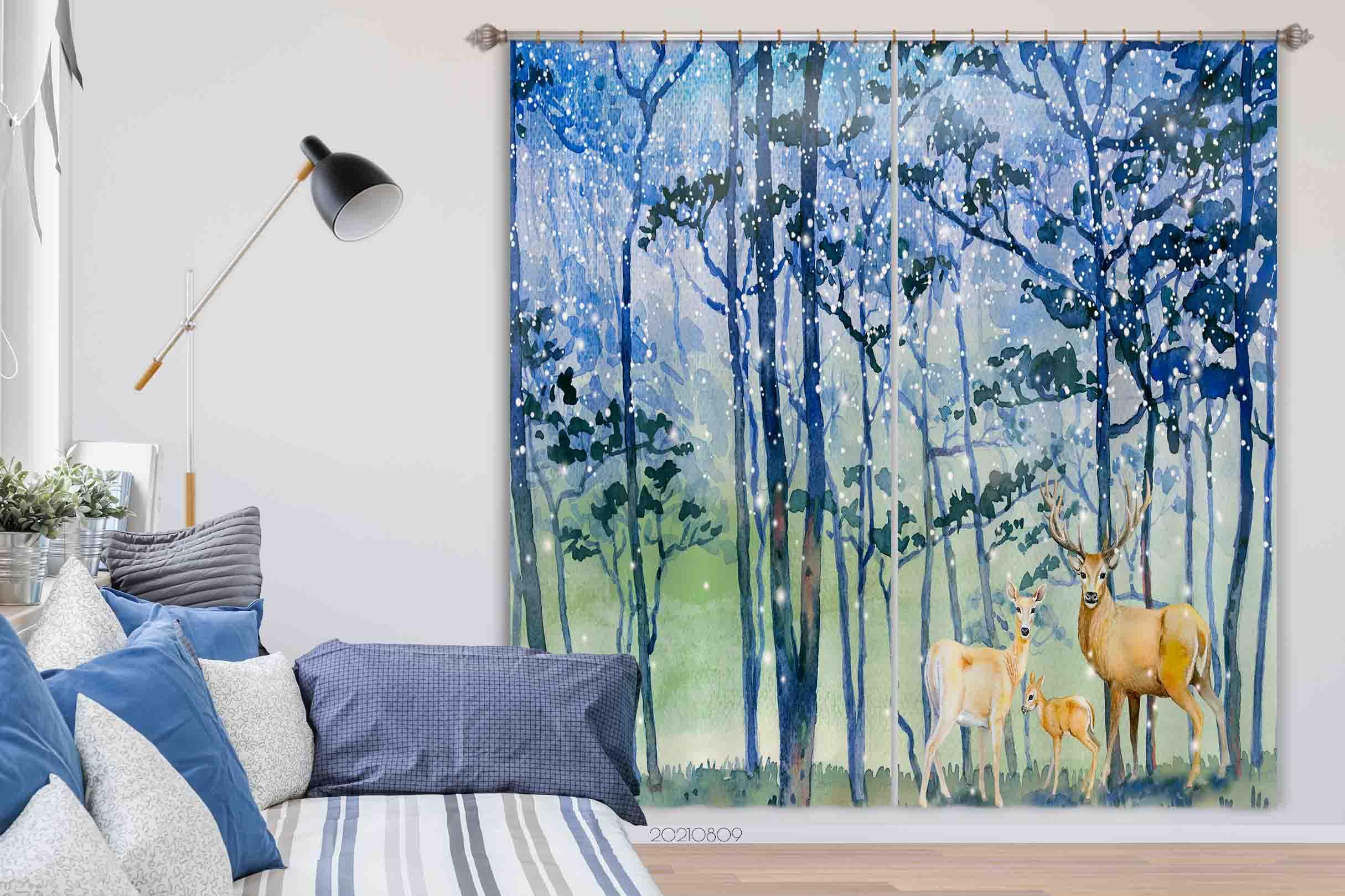 3D Landscape Oil Painting Curtains and Drapes LQH 64- Jess Art Decoration