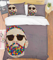 3D Abstract Art Man Graffiti Quilt Cover Set Bedding Set Duvet Cover Pillowcases 108- Jess Art Decoration