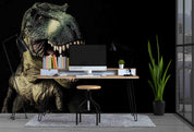 3D Animal Dinosaur Black Wall Mural Wallpaper LQH 613- Jess Art Decoration