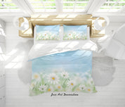 3D Watercolor Blue Floral Quilt Cover Set Bedding Set Duvet Cover Pillowcases 46- Jess Art Decoration
