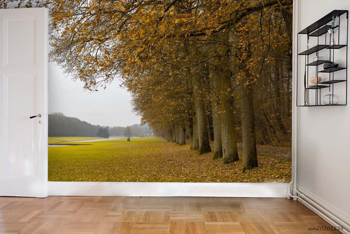 3D Autumn Forest Fallen Leaves Wall Mural Wallpaper LQH 756- Jess Art Decoration