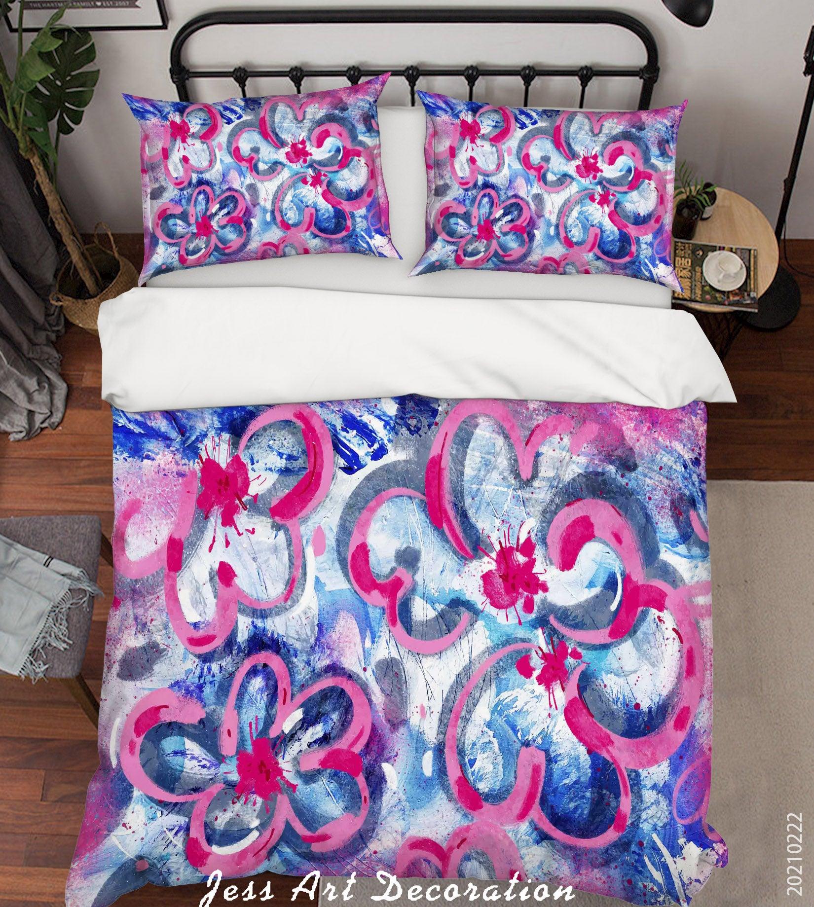 3D Abstract Color Floral Quilt Cover Set Bedding Set Duvet Cover Pillowcases 160- Jess Art Decoration