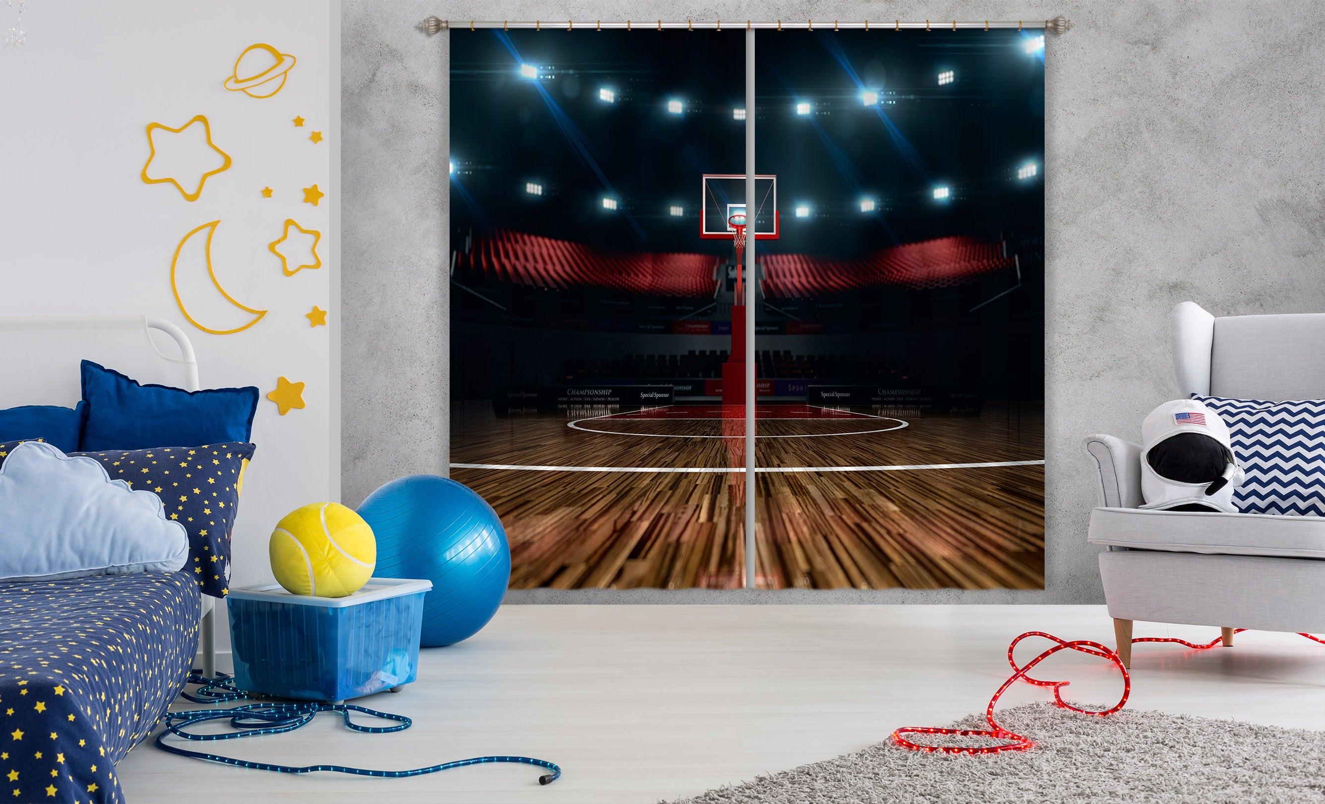 3D Basketball Gym Curtains and Drapes A18- Jess Art Decoration