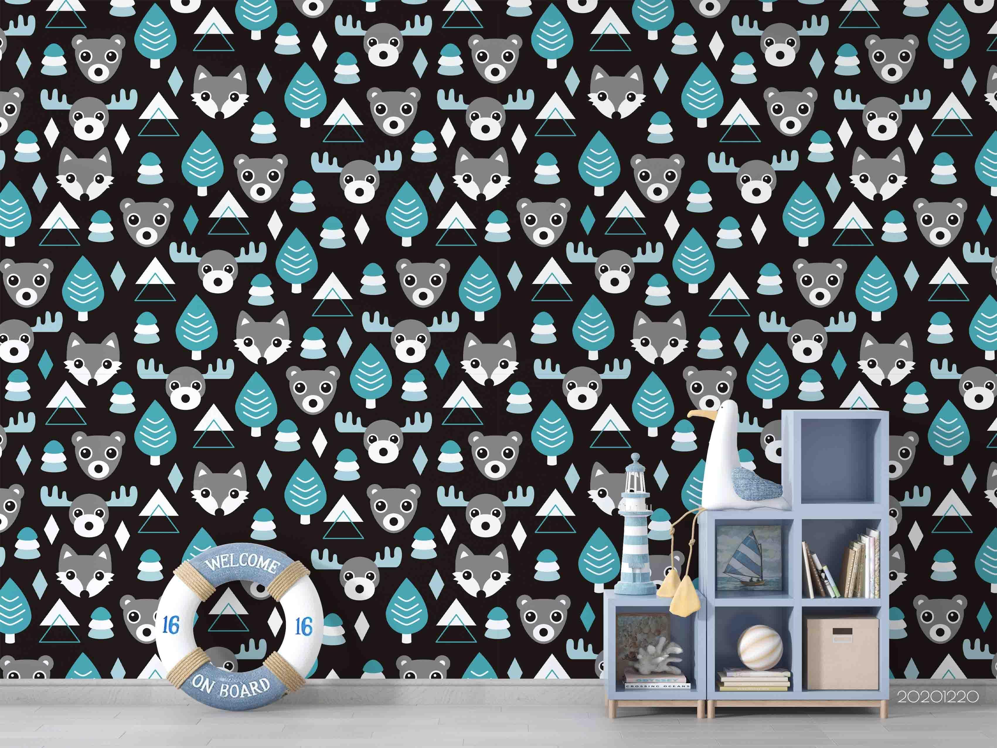 3D Hand Drawn Animal Bear Forest Wall Mural Wallpaper LQH 66- Jess Art Decoration