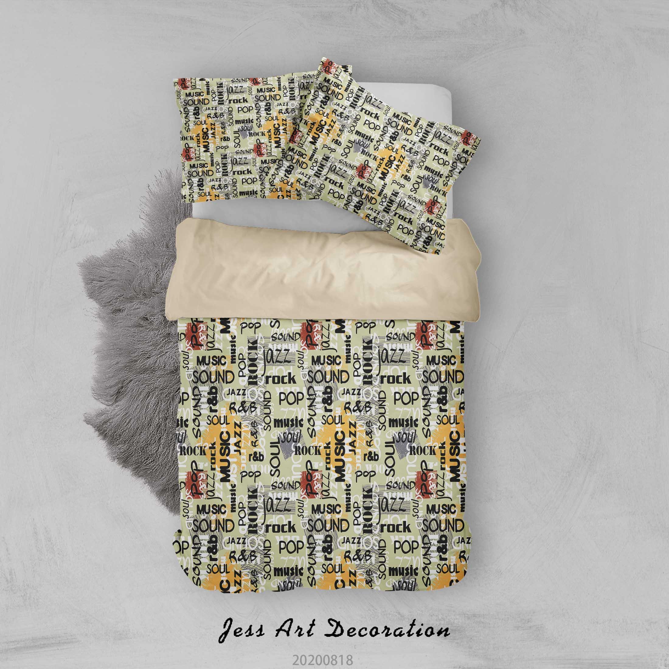 3D Vintage Letter Quilt Cover Set Bedding Set Duvet Cover Pillowcases LXL- Jess Art Decoration